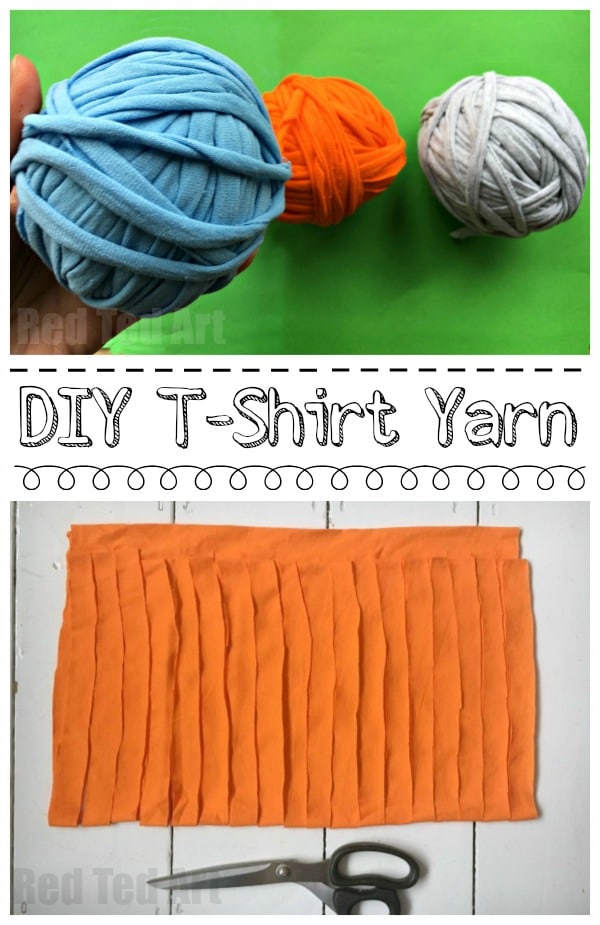 How to make T-Shirt Yarn - Red Ted Art - Kids Crafts